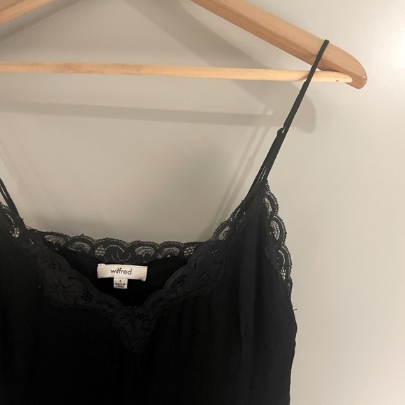 Black Wilfred Lace Trimmed Mini Dress | Aritzia | Size S - Picture 6 of 6